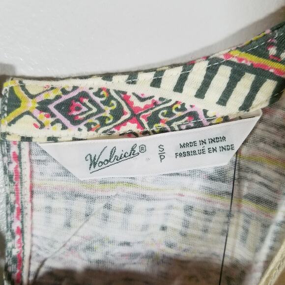 Woolrich Tank Top Tribal Print Lace Detail Size Small - Picture 4 of 12
